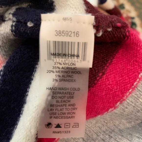 Court & Rowe Striped Wool Blend Sweater Pink White Black Size Small - Picture 6 of 6